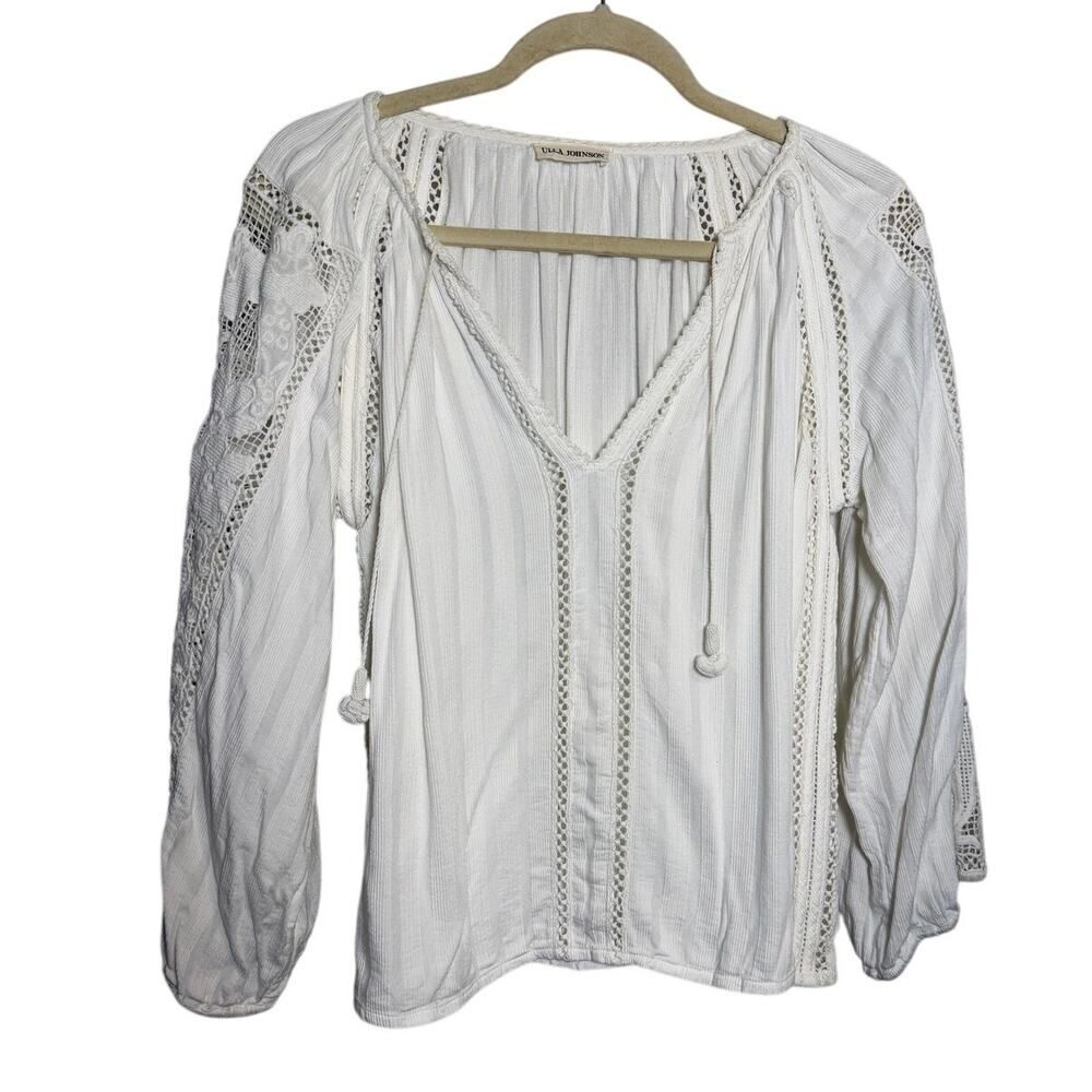 Ulla Johnson Mika Blouse Blanc White Women’s Size 4 - Picture 4 of 12